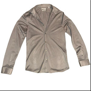 Men's Calvin Klein X Extra Slim Gray Button-Up Shirt Size S